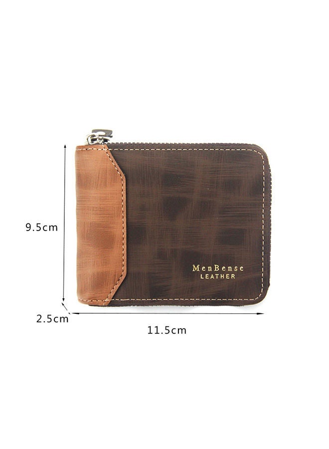 MenBense Fashion Contrast Leather Men's Bifold Short Wallet Card Holder Certificate Bag for Shopping Business Commute - Image 2