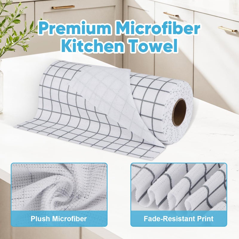 AIDEA Microfiber Cleaning Cloth Roll, 50PK, Microfiber Kitchen Towels, Reusable Paper Towels Tear Away Cloth, Lint Free Rags for House, Window, Cleaning Supplies 11.5"Ã—11.5" - Image 4