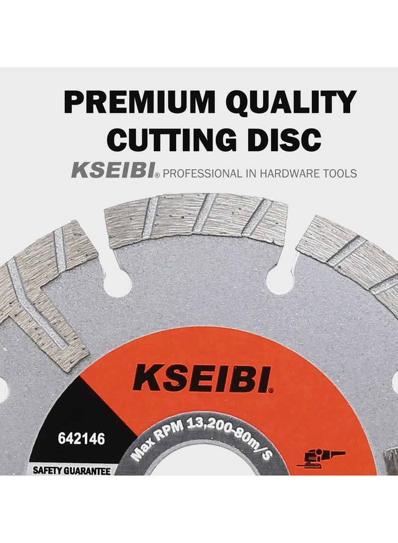 KSEIBI Sintered Diamond Discs/T Super Turbo 115x22.2MM – High-Speed Cutting Blade for Concrete, Stone & Masonry - Image 3
