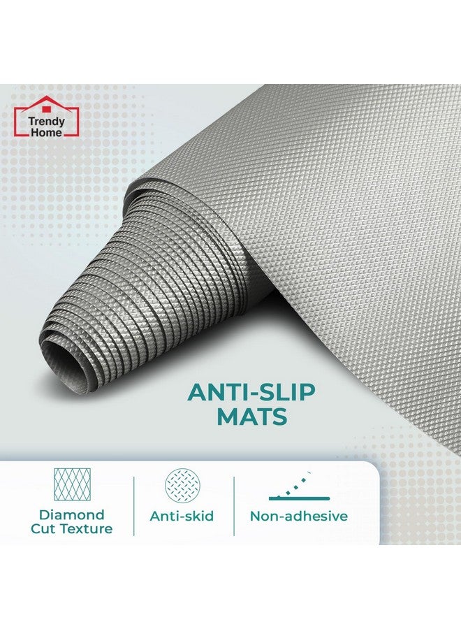 Senego by Trendy Home Anti-Slip Mat for Kitchen (45 cm x 5 m), Food Grade & Washable, Mat for Fridge, Shelves, Cupboards, EVA Shelf Liner Sheet for Drawers & Wardrobe (Diamond Texture, Grey) - Image 2