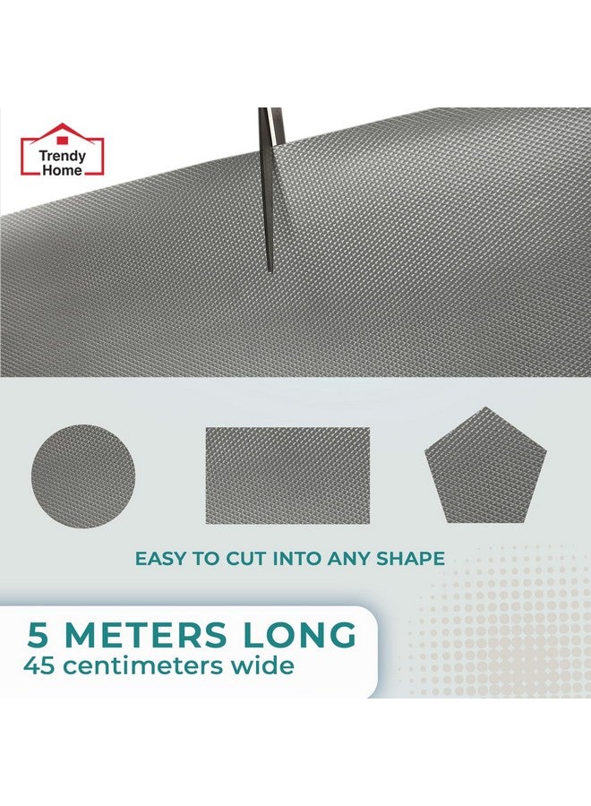Senego by Trendy Home Anti-Slip Mat for Kitchen (45 cm x 5 m), Food Grade & Washable, Mat for Fridge, Shelves, Cupboards, EVA Shelf Liner Sheet for Drawers & Wardrobe (Diamond Texture, Grey) - Image 4