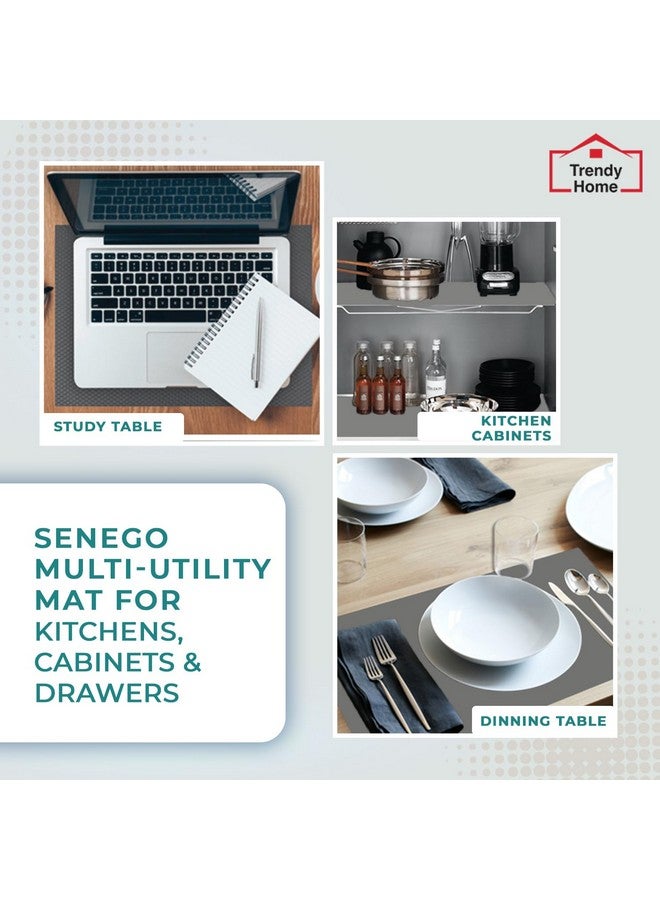 Senego by Trendy Home Anti-Slip Mat for Kitchen (45 cm x 5 m), Food Grade & Washable, Mat for Fridge, Shelves, Cupboards, EVA Shelf Liner Sheet for Drawers & Wardrobe (Diamond Texture, Grey) - Image 5