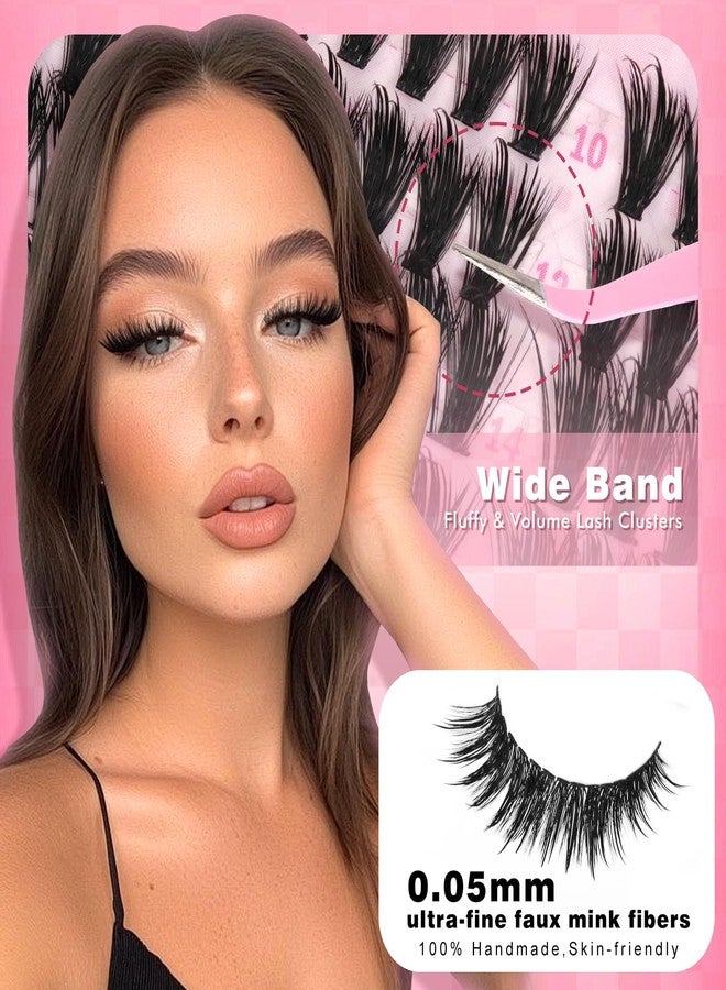 FinyDreamy Manga Lash Clusters Kit Spikes Wispy Cluster Eyelash Extensions Kit Fluffy Fairy Individual Lashes Clusters Anime Volume Lash Extension Natural Lash Bond and Seal(D Curly 10-18mm 210PCS Kit) - Image 4