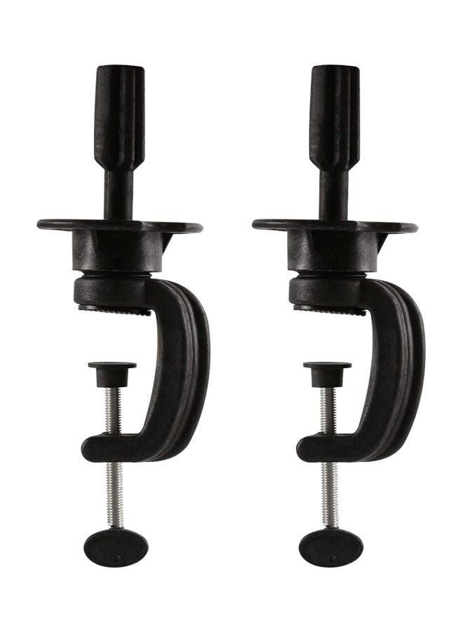 Teenitor 2-Piece Wig Mannequin Head Stand Set Black/Silver