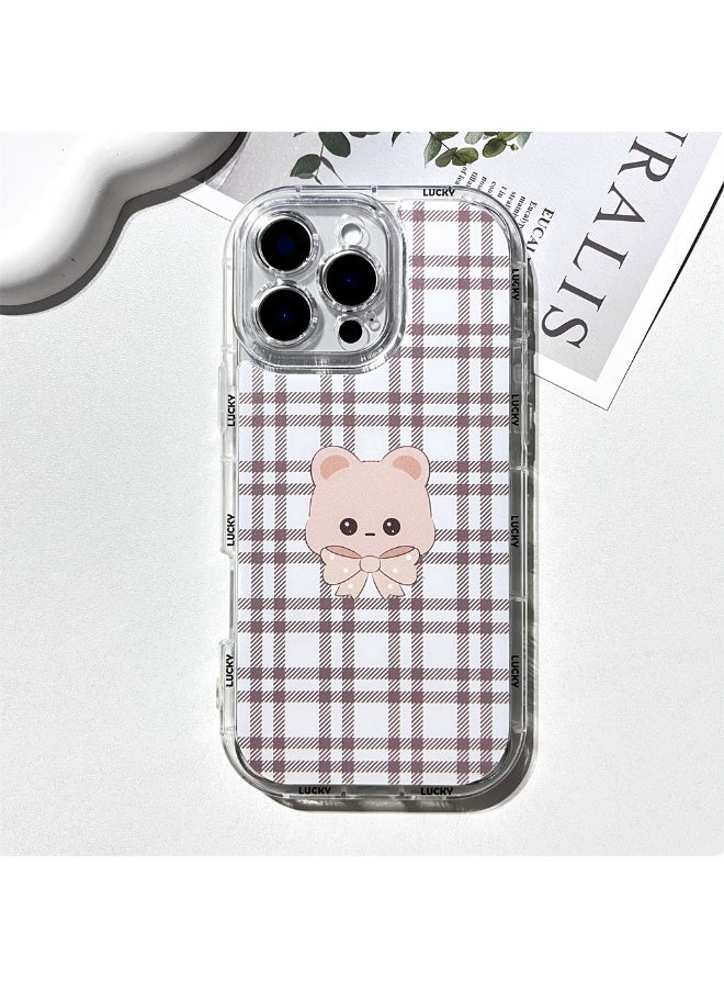 NIBEMINENT Bow Bear Protective TPU Case Cover For iPhone 14 Plus Clear - Image 1