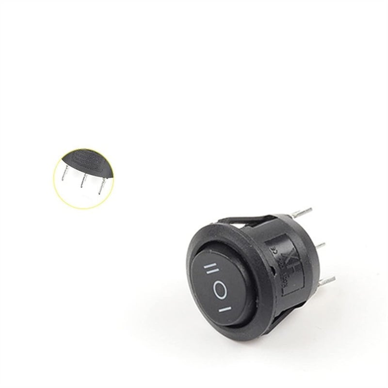 3pin Black On Off On Rocker Switch 23mm 6A 250VAC 10A 125VAC 2 3 Position 5 PCS - Image 1