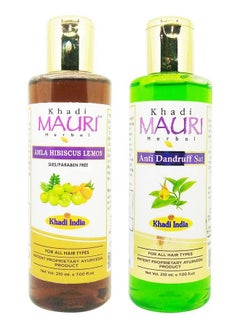 Amla Hibiscus Lemon & Anti Dandruff Shampoo Pack Of 2 (420 Ml) Multicolor (Kmamhibiantdndshx1(Each))