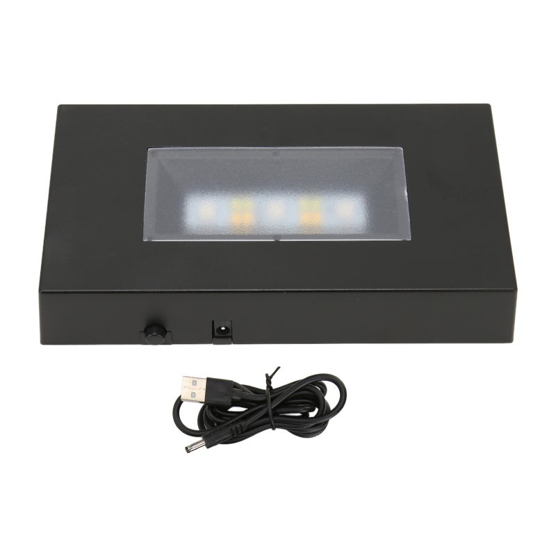 LED Light Stand Base: Rectangular ABS Material, Multi Mode & USB Powered LED Display Base - Easy Operation Light Base for Home Table, Artwork, Glass Box Display And Gift Giving - Image 1