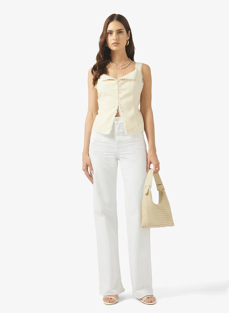 Ella  Vest Top With lace Trim for Women | Best Price UAE