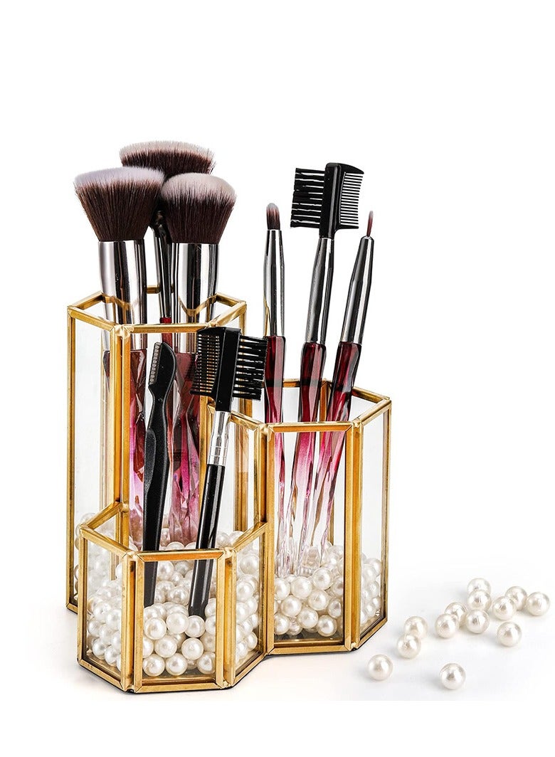 2 قطعة من نوع فرشاة التجميل حامل فرشاة مستحضرات التجميل منظم أعلى الجدول مجلس الوزراء مستحضرات التجميل الجدول / مكتب / حمام مستحضرات التجميل حامل - Image 1