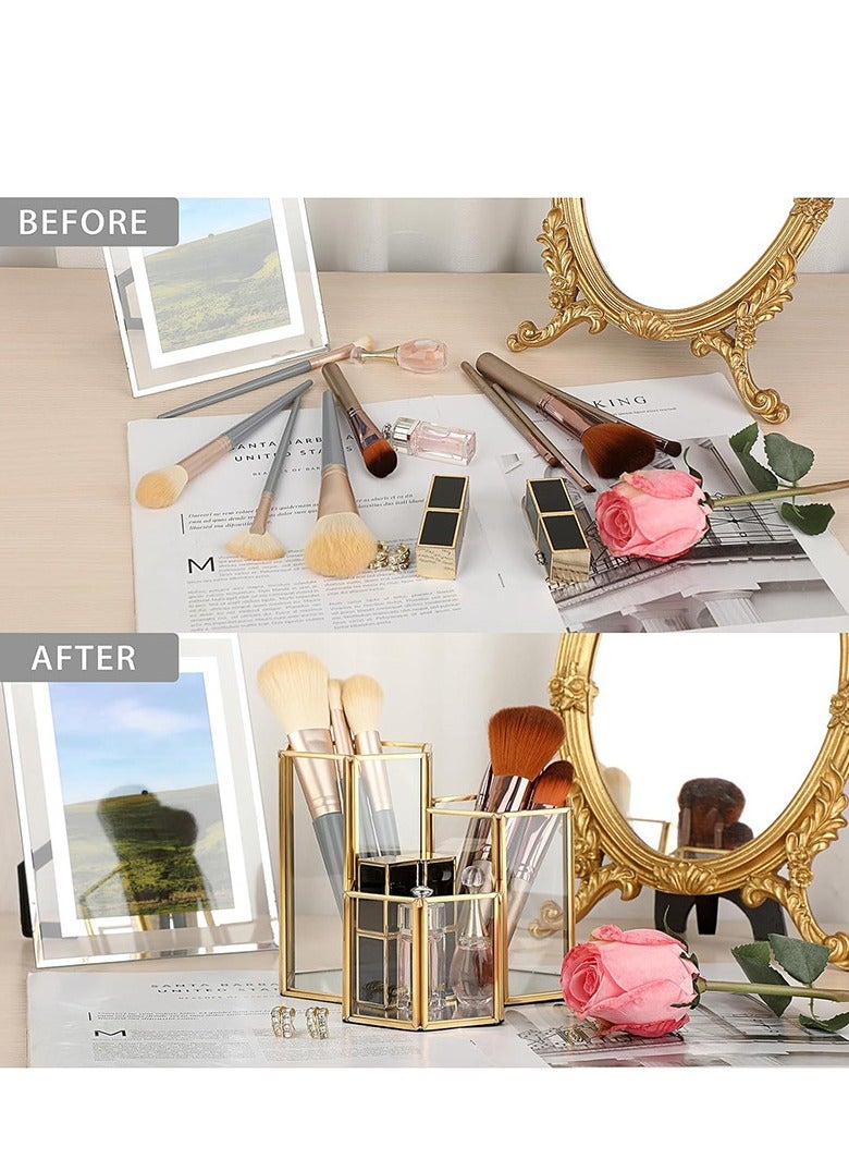 2 قطعة من نوع فرشاة التجميل حامل فرشاة مستحضرات التجميل منظم أعلى الجدول مجلس الوزراء مستحضرات التجميل الجدول / مكتب / حمام مستحضرات التجميل حامل - Image 2