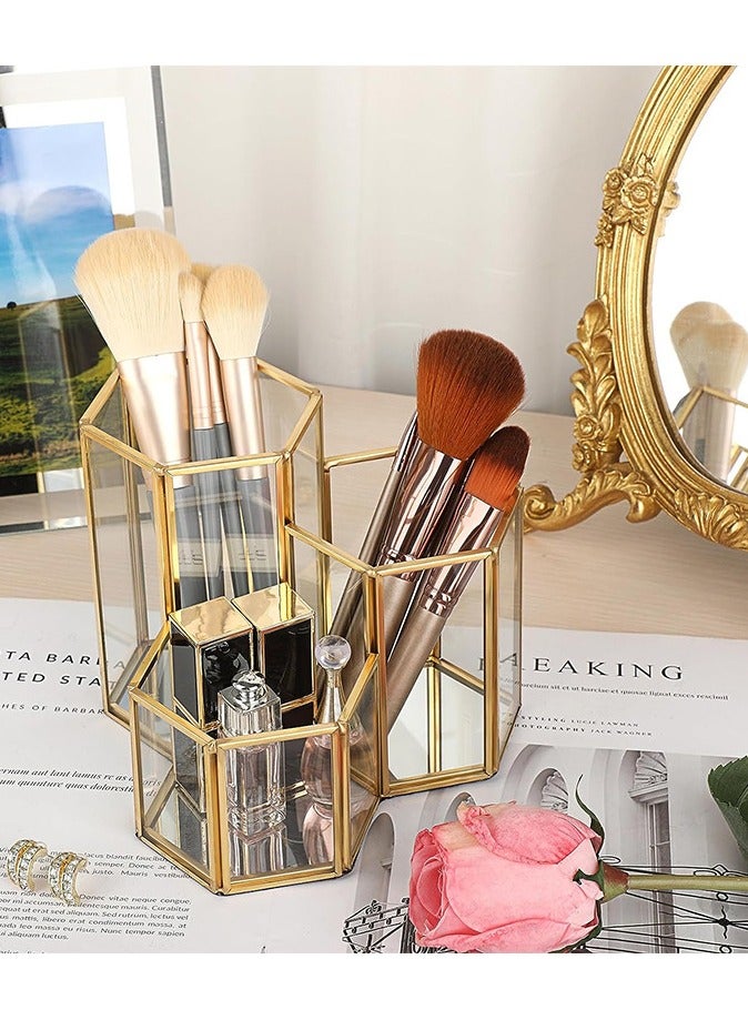 2 قطعة من نوع فرشاة التجميل حامل فرشاة مستحضرات التجميل منظم أعلى الجدول مجلس الوزراء مستحضرات التجميل الجدول / مكتب / حمام مستحضرات التجميل حامل - Image 3