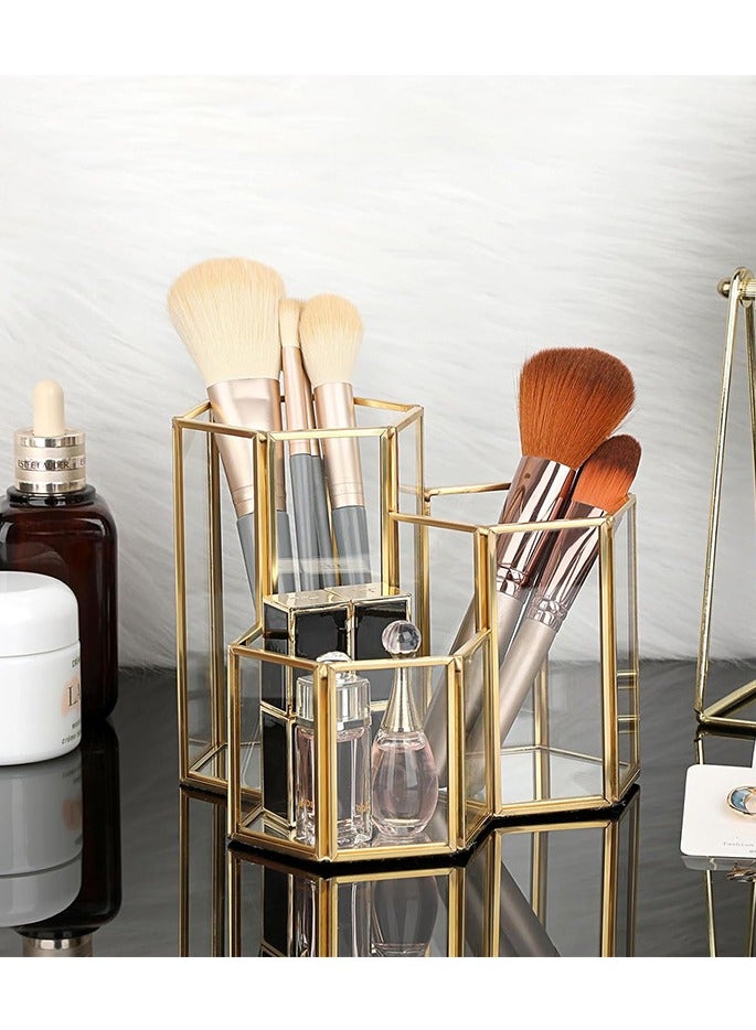 2 قطعة من نوع فرشاة التجميل حامل فرشاة مستحضرات التجميل منظم أعلى الجدول مجلس الوزراء مستحضرات التجميل الجدول / مكتب / حمام مستحضرات التجميل حامل - Image 4