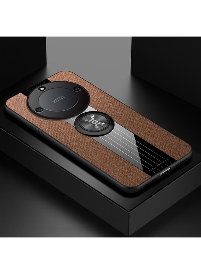 The Bros Case For Honor X40 Stitching Cloth Textue TPU Phone Case with Ring Holder