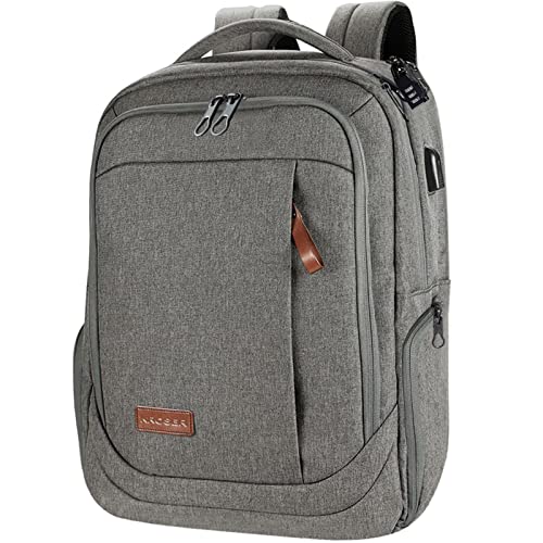 KROSER Laptop Backpack Large Computer Backpack Fits up to 17.3 Inch Laptop with USB Charging Port Water-Repellent Casual Daypack for Travel/Business/College/Women/Men-Grey - Image 1