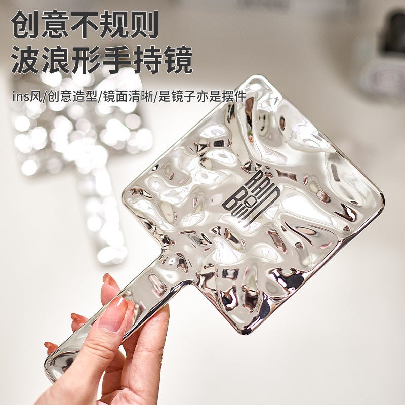 Cosmetic Mirror Hand-Held Mirror Popular Same Style High-End Retro Ins Style Mirror Women'S Portable Hand-Held Mirror - Image 3