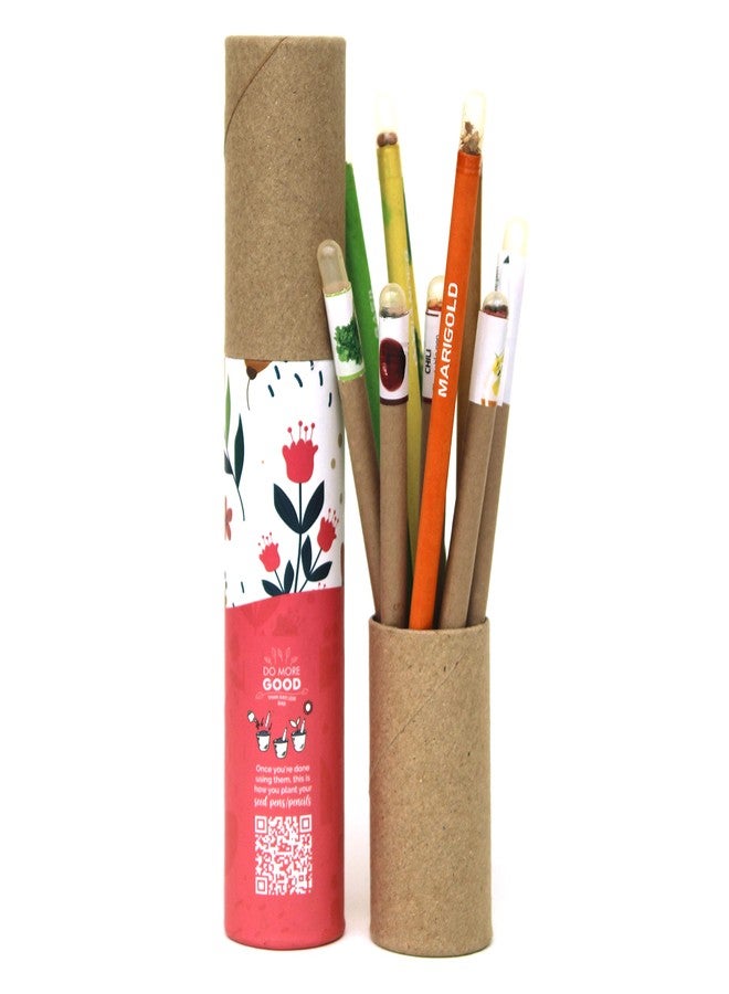 bioq Plantable Stationery Combo, 4 Seed Pen + 4 Seed Pencil in a Box + 1 Hand-Made Seed-Paper Notepad with Eco Friendly Jute Bag Packaging - Image 4