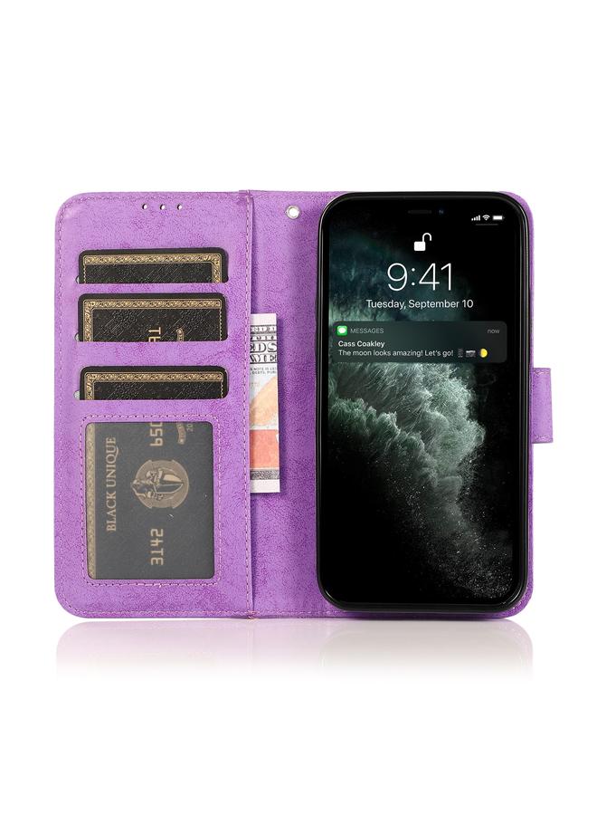 Zaboon Case For iPhone 13 mini Retro 2 in 1 Detachable Magnetic Horizontal Flip TPU + PU Leather Case with Holder & Card Slots & Photo Frame & Wallet - Image 3