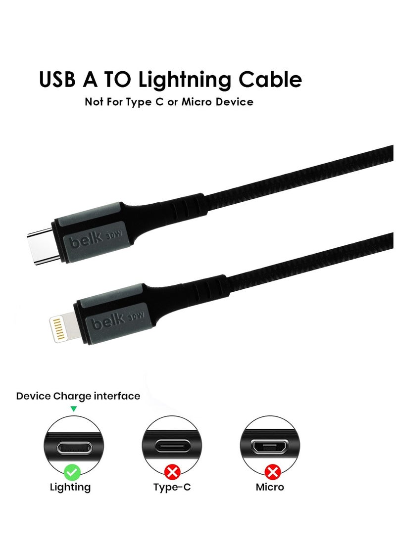 Belk 30W USB-A to Type-C Charging Cable – Durable & Fast Charging Solution