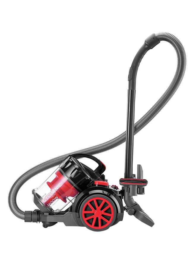 BLACK+DECKER Multi-Cyclonic Bagless Corded Canister Vacuum Cleaner, 20 kPa Suction, 6-Stage HEPA Filtration, 2.5L Capacity, Variable Speed, 5m Cord, Convenient Storage, 2.5 L 1400 W VM1680-B5 Black/Red/Grey - Image 1
