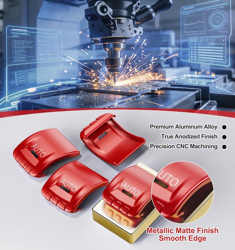 Eamplest Upgrade Metal Window Switch Button Cover Fit for Jeep Wrangler JK JKU 2018 2017 2016 2015 2014 2013 2012 2011 Accessories,Interior Trim Kit 4PCS (Red) - Image 4