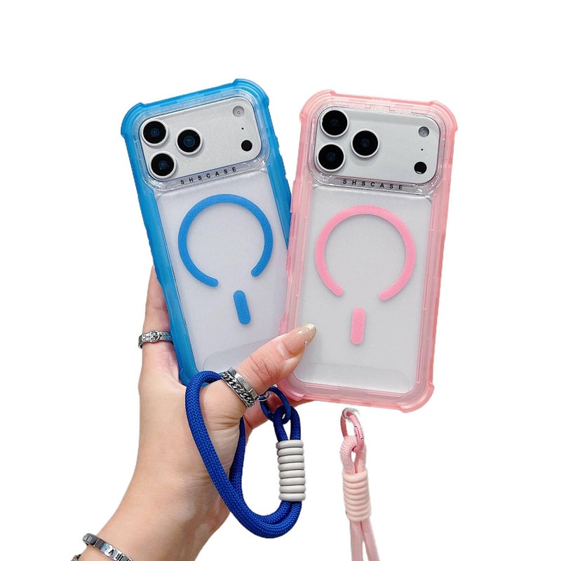غطاء واقي لـ iPhone 14 / 14 Plus / 14 Pro / 14 Pro Max مع حبل تعليق وملمس ناعم مع مغناطيس قوي مع مقاوم للخدش باللون برتقالي مغناطيسي - Veloris - Image 4