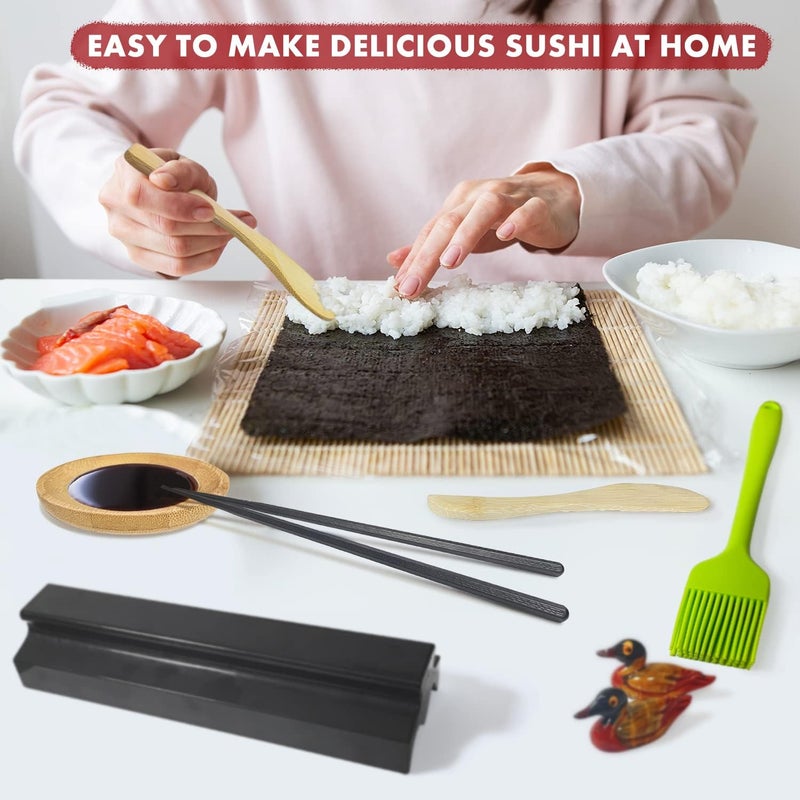 MLRYH Sushi Making Kit Sushi Maker Set for Beginners Plastic Premium Set Sushi Tool Set Sushi Rice Roll Mold Shapes, DIY Sushi Prefect Home Sushi Tool (21 Pcs) - Image 4