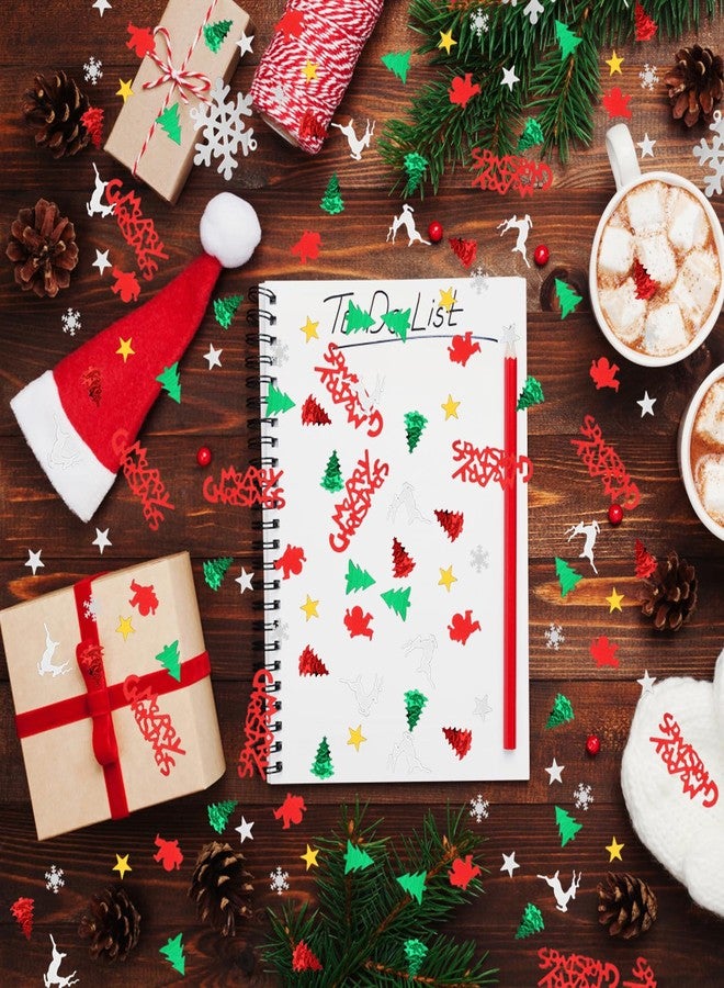 JXITON 3.5 oz/ 4800 Pcs Christmas Glitter Confetti,Assorted Xmas Tree Snowflake Santa Elk Merry Christmas Metallic Foil Table Sequins Decoration Set - Image 4