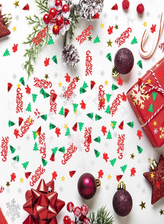 JXITON 3.5 oz/ 4800 Pcs Christmas Glitter Confetti,Assorted Xmas Tree Snowflake Santa Elk Merry Christmas Metallic Foil Table Sequins Decoration Set - Image 5