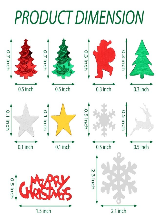 JXITON 3.5 oz/ 4800 Pcs Christmas Glitter Confetti,Assorted Xmas Tree Snowflake Santa Elk Merry Christmas Metallic Foil Table Sequins Decoration Set - Image 2
