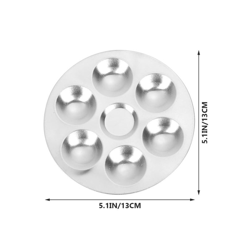 2 Pcs 6 Hole Round Flower Shape Paint Palette Watercolor Tray Artists Art Supplies - Image 3