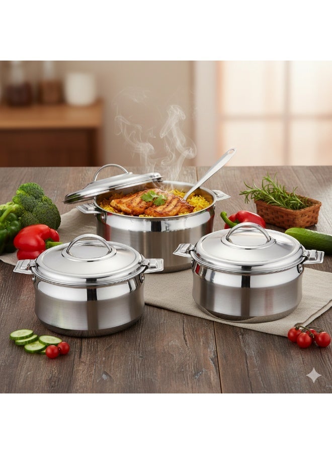 Maxima ✨ Maxima | Premium Stainless Steel Food Storage Set (1500 | 2500 | 3500 ml) 🍲🔥 - Image 1