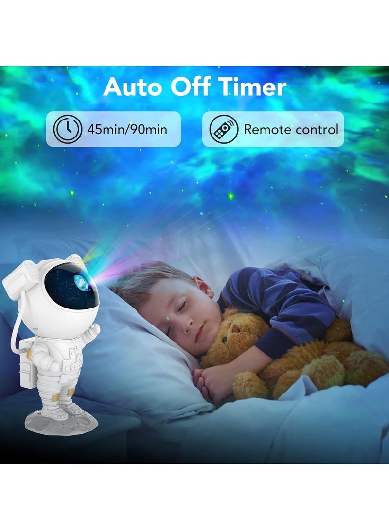 Topibe® Astronaut Kids Projector with Remote Control LED Night Light Stars Lights Galaxy 360 Degree Adjustable for Game Room Home Theater White - Image 2