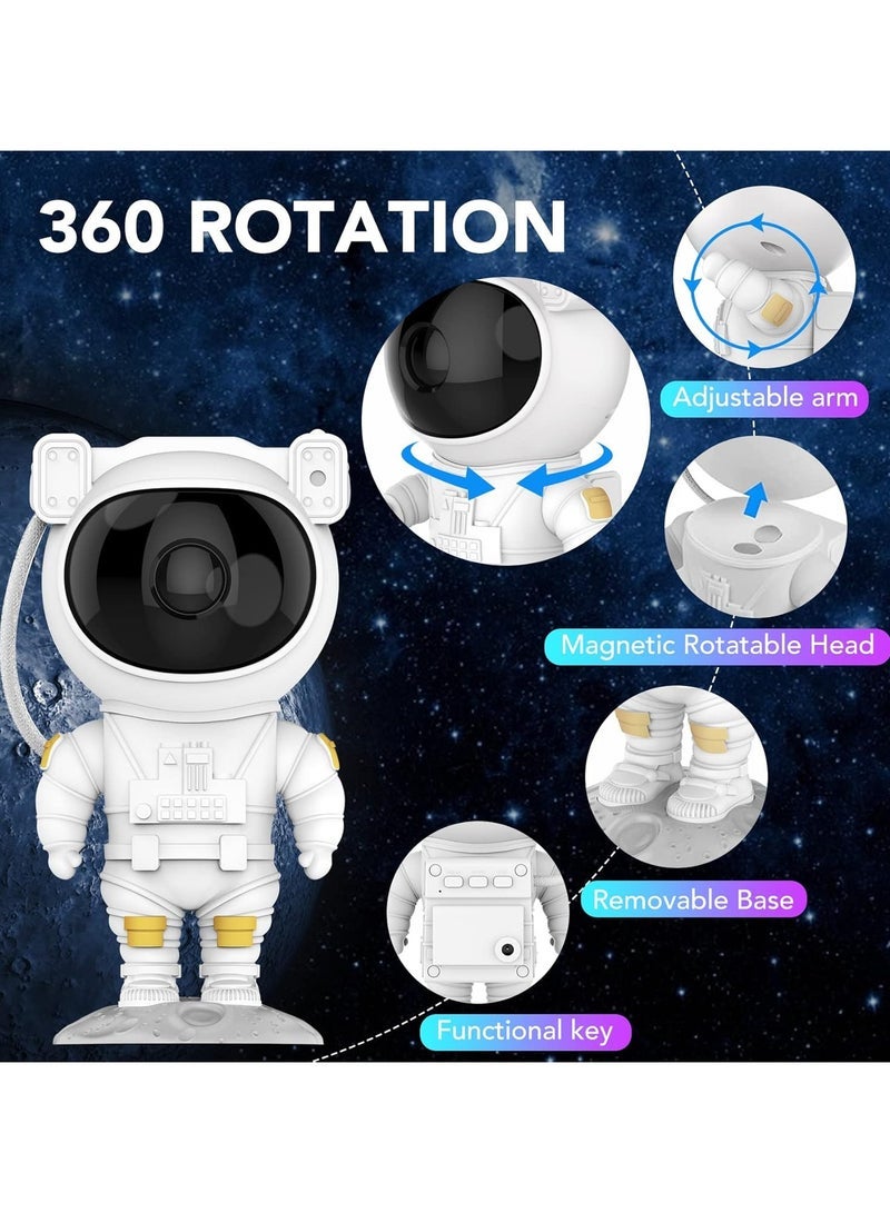 Topibe® Astronaut Kids Projector with Remote Control LED Night Light Stars Lights Galaxy 360 Degree Adjustable for Game Room Home Theater White - Image 4