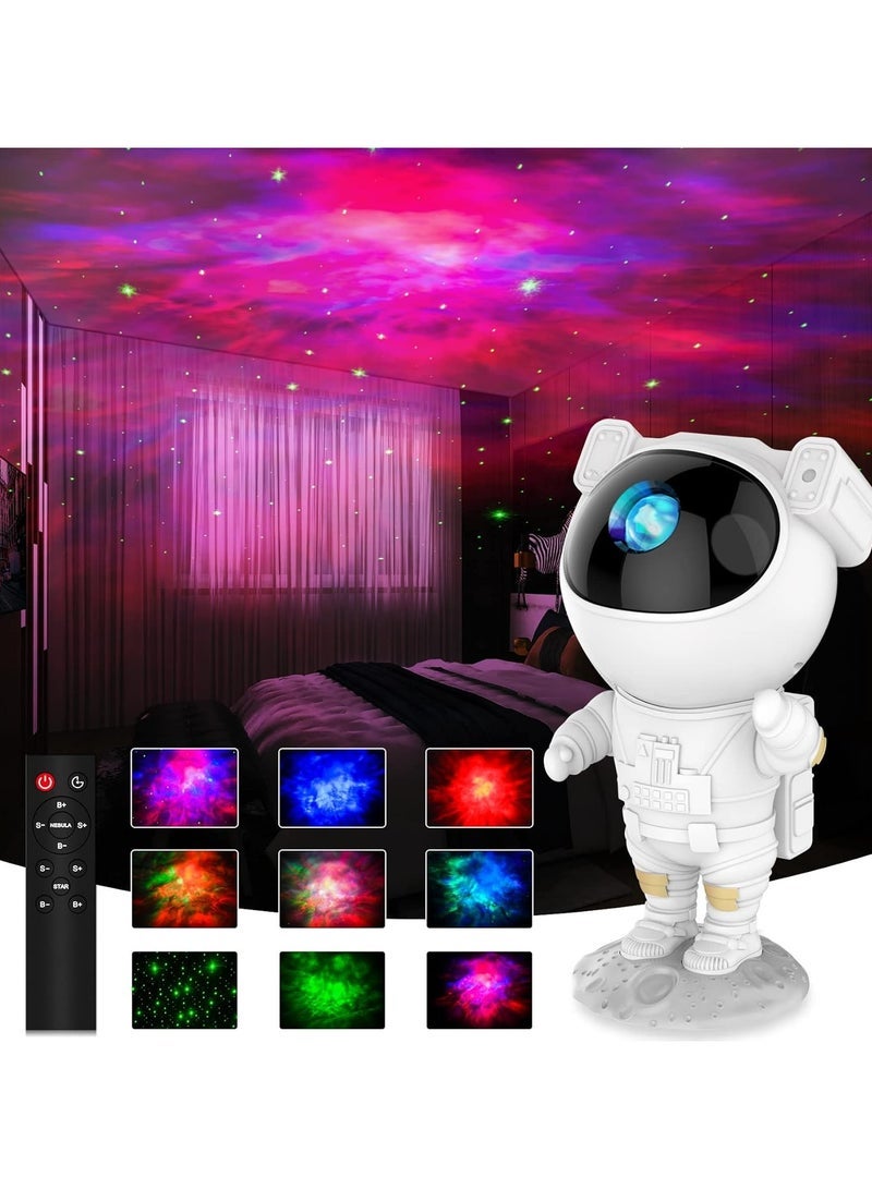Topibe® Astronaut Kids Projector with Remote Control LED Night Light Stars Lights Galaxy 360 Degree Adjustable for Game Room Home Theater White - Image 1