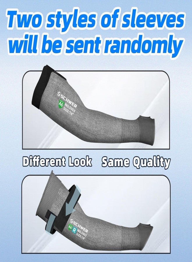 Schwer ANSI A6 Cut Resistant Arm Sleeves for Men&Women Work, Arm Protectors for Thin Skin and Bruising, 18 inch Gardening Sleeves, Arm Guards for Biting, Cutting Metal, Repairing (1 Pair, Grey) - Image 2