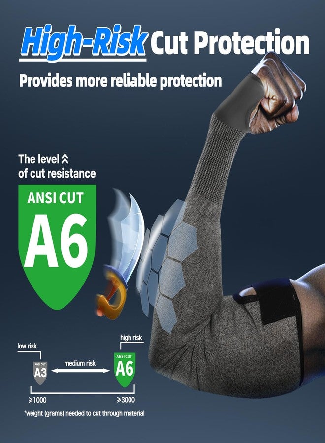 Schwer ANSI A6 Cut Resistant Arm Sleeves for Men&Women Work, Arm Protectors for Thin Skin and Bruising, 18 inch Gardening Sleeves, Arm Guards for Biting, Cutting Metal, Repairing (1 Pair, Grey) - Image 3