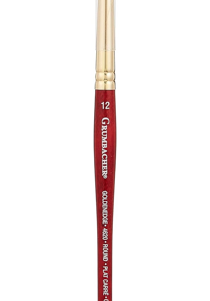 Grumbacher Goldenedge Golden Toray Round Watercolor Brush with Synthetic Bristles, Size 12 - Image 2