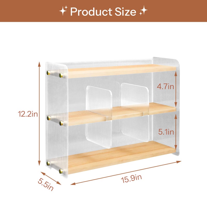KAOTGOT Coffee Mug Holder Wooden Cup Station Organizer 3-Tier Cup Holder for Coffee Bar Mug Display Rack for Countertop Mug Holder Shelf for Home Kitchen Pine Wood - Image 3
