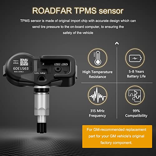 ROADFAR نظام مراقبة ضغط الإطارات ROADFAR 315MHz مزود بمستشعر TPMS يناسب لكزس وساين و تويوتا 4 قطع 4260706011 4260733011 42607-33021 - Image 2