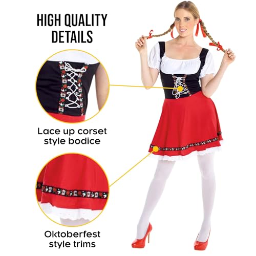 Morph Dirndl Dress for Women, Oktoberfest Costume, Traditional German Outfit, Lederhosen for Women, Festive Attire, Medium - Image 3