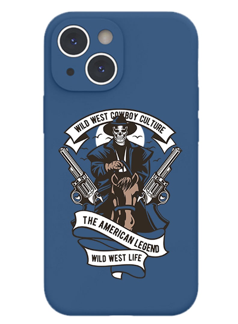 Theodor غطاء سليم واقي من السيليكون السائل مع حماية كاملة للجسم غطاء مضاد للخدش ومقاوم للصدمات لجهاز آيفون 13 أزرق - نافذة-01 - Image 1