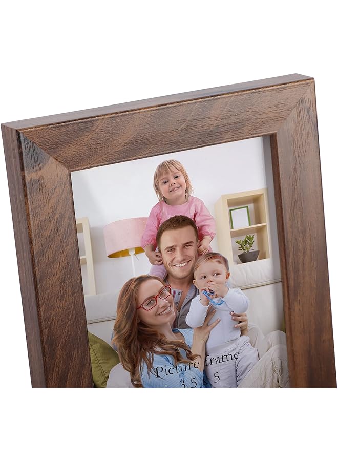 erorex 3.5 X 5 Picture Frame Brown 12 Pack Rustic Walnut 3.5 X 5 Photo Frames Bulk For Desktop Display Or Wall Mount  - Image 2