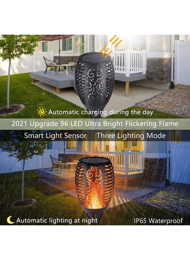 SYOSI 6-Pieces Solar Torch Lights With Flickering Flame Fire Effect Garden Light Auto On OR Off Dust To Dawn Outdoor Waterproof Landscape Decoration Solar Powered Security Torch Light - Image 4