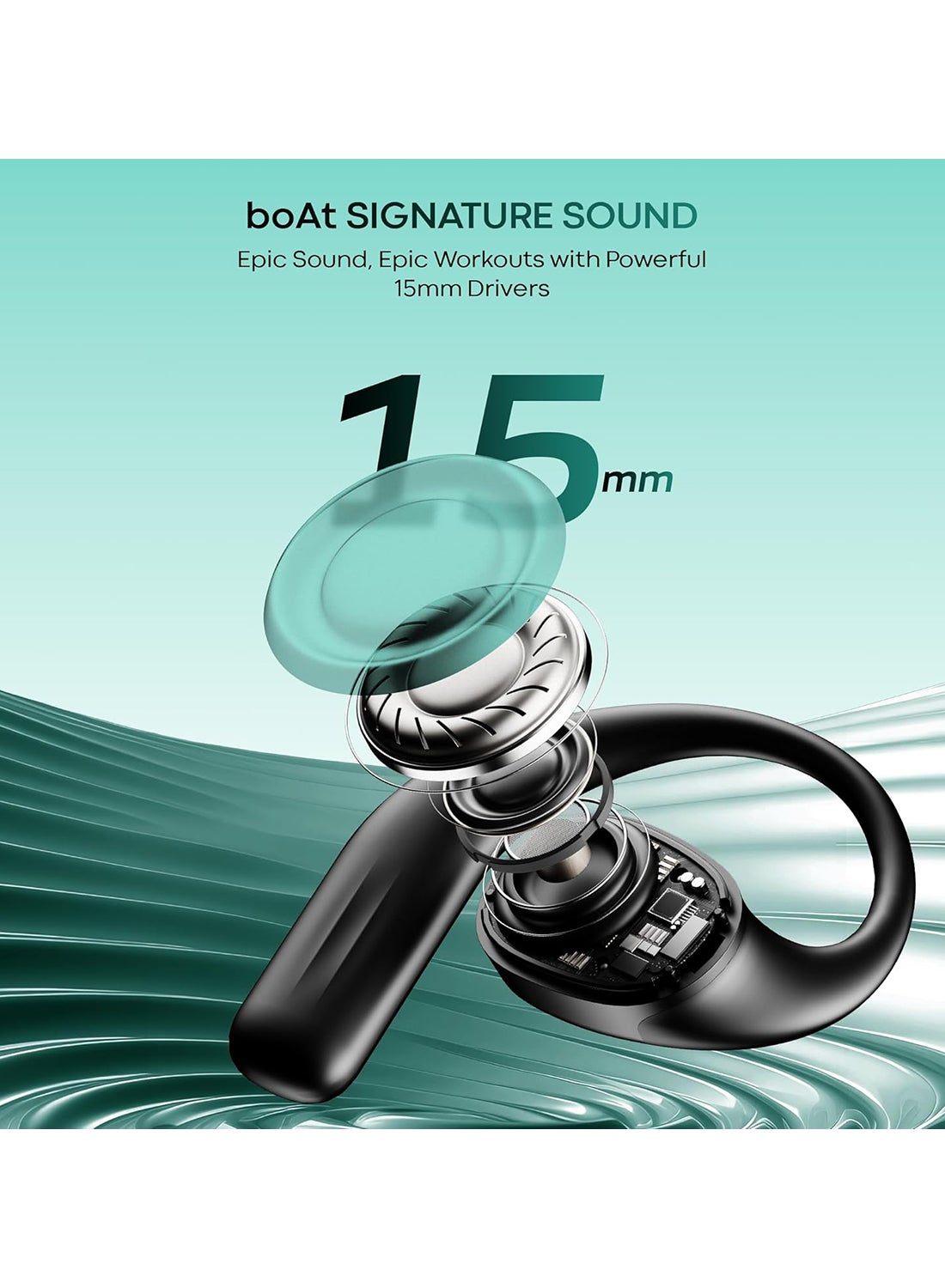 Boat Airdopes Progear Open-Ear Earbuds - Active Black