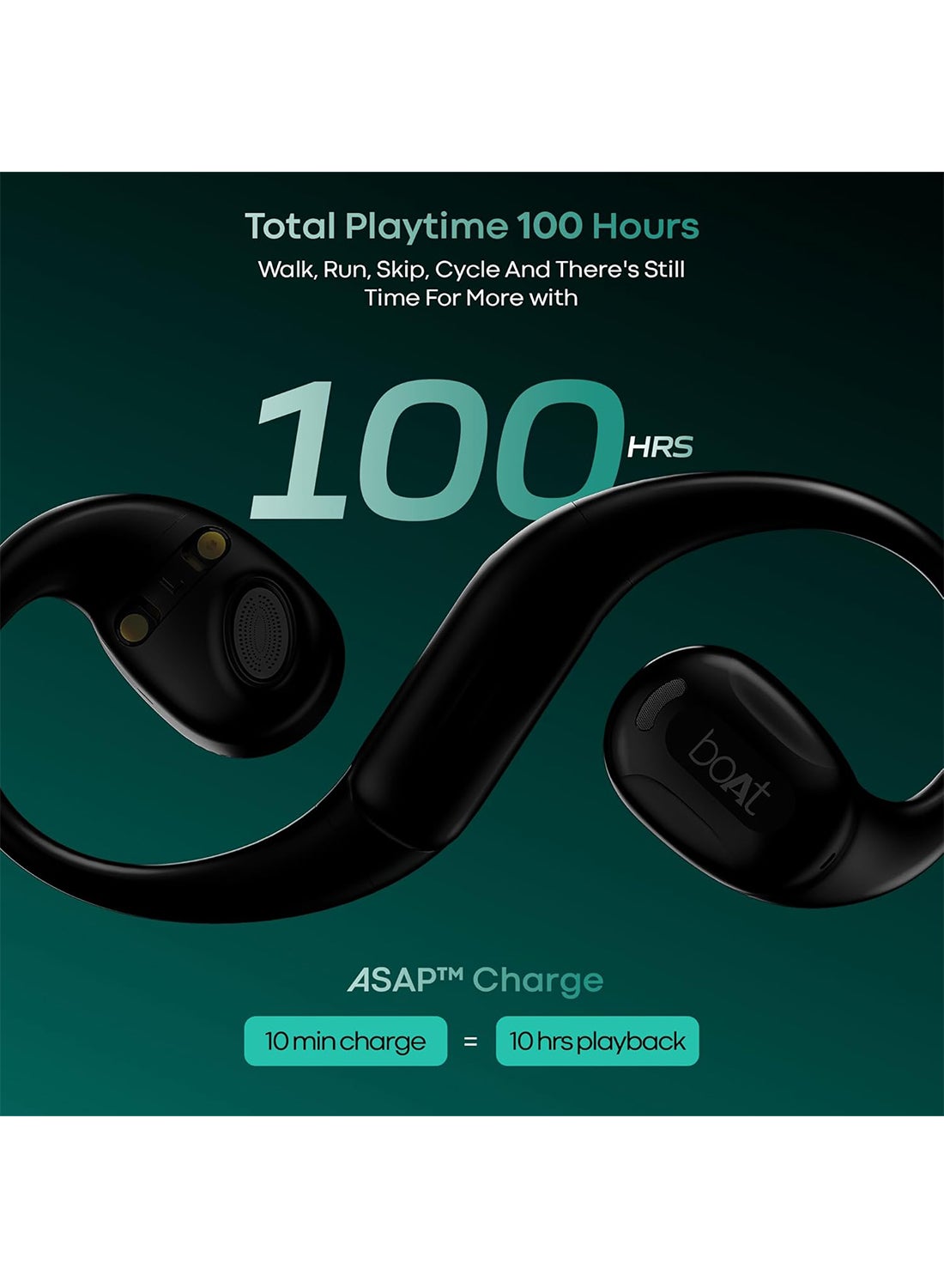 Boat Airdopes Progear Open-Ear Earbuds - Active Black