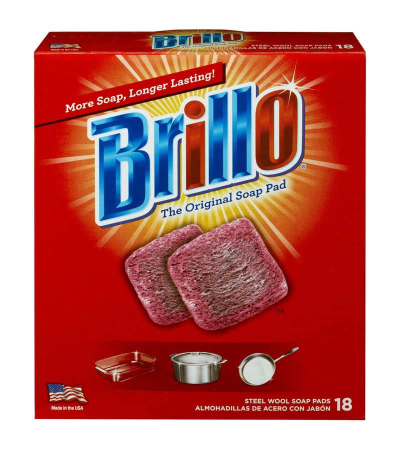Brillo Steel Wool Soap Pads Long Lasting Original Scent Cleaning 18 Count Original 18 Count Pack of 1