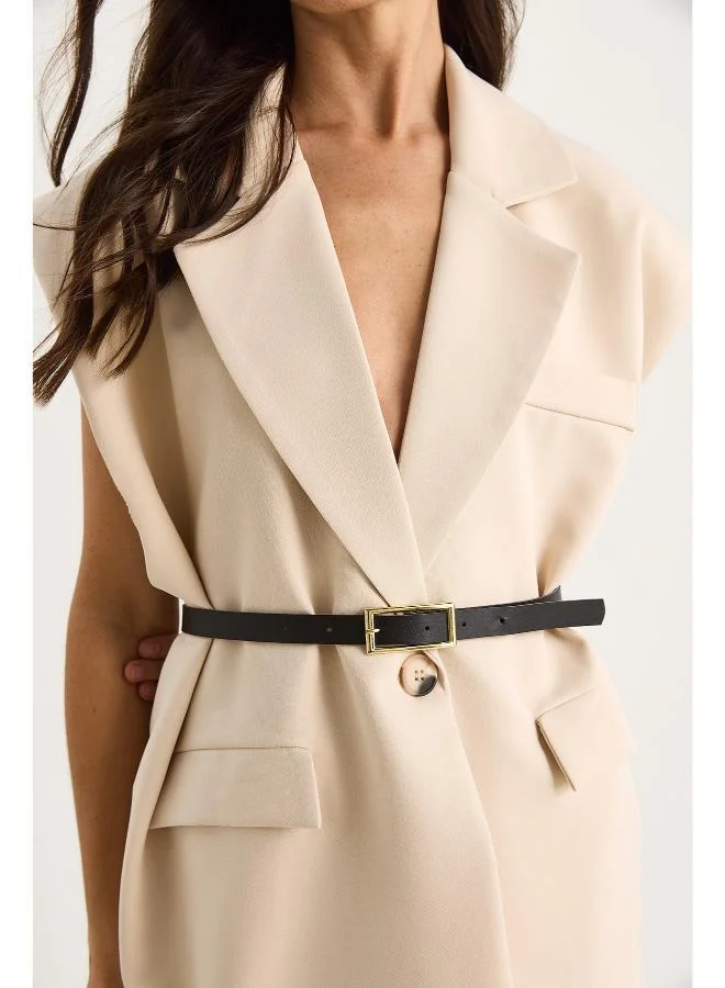 Ginger  Belted Tailored Longline Vest for Women | Best Price UAE