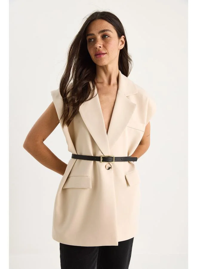 Ginger  Belted Tailored Longline Vest for Women | Best Price UAE