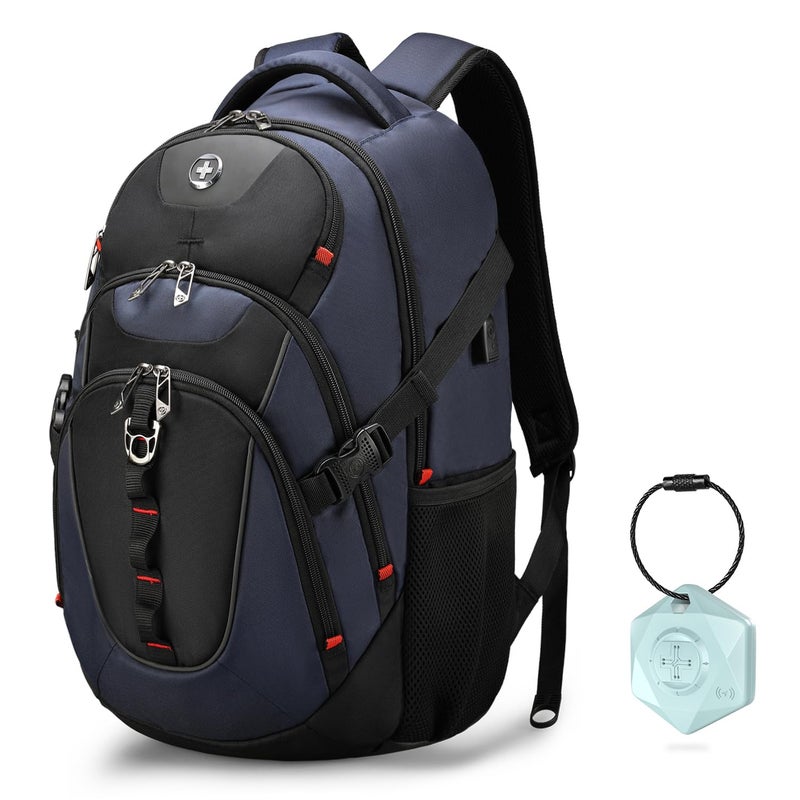 Swissdigital Design Travel Backpack for Men with Apple Find My, Laptop Backpack with USB Charging Port, RFID Protection, Add-A-Bag System - Travel Backpack for Men-Finder Color Random | SD803BT013-12 - Image 1